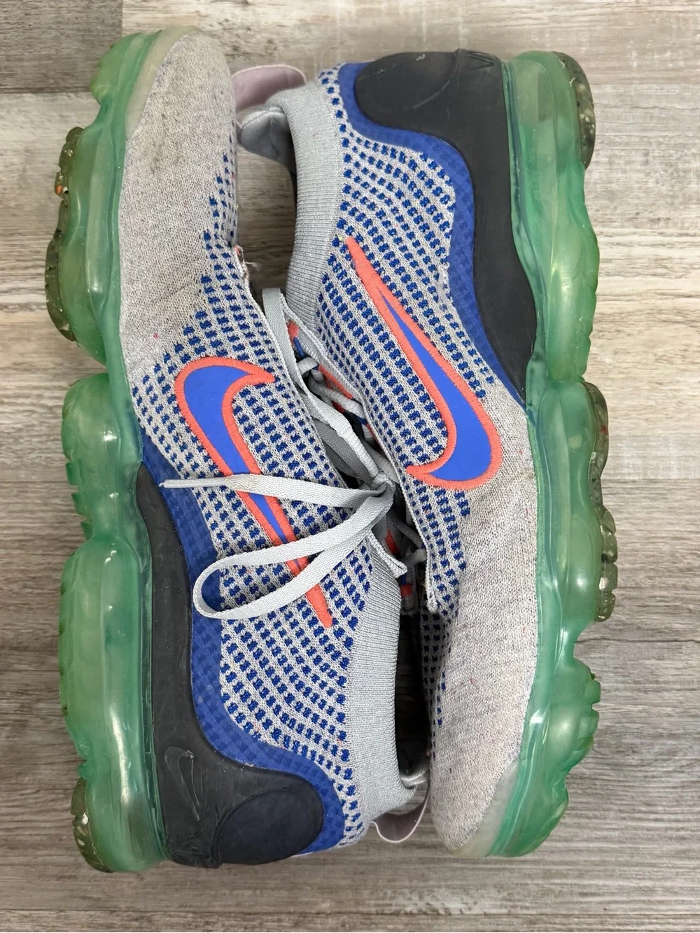 Nike Air Vapor Max Flyknit Wolf Grey Med Blue Mens Trainers Size 11.5 like NEW🔥